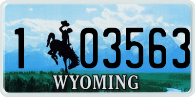 WY license plate 103563