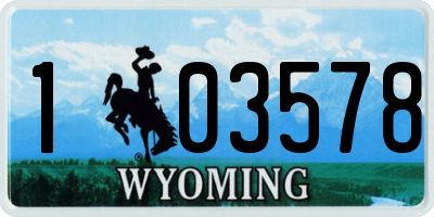 WY license plate 103578