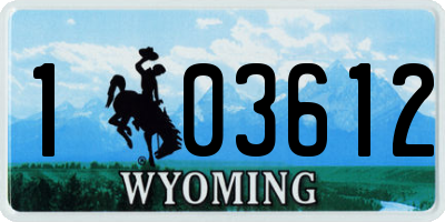 WY license plate 103612