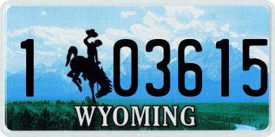 WY license plate 103615