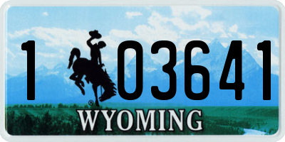 WY license plate 103641