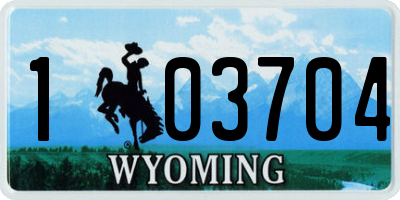 WY license plate 103704