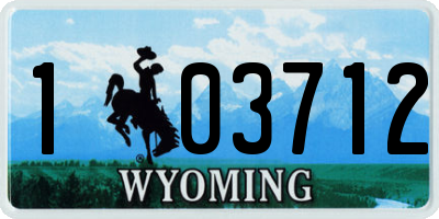 WY license plate 103712