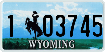 WY license plate 103745
