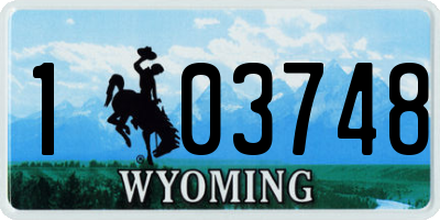 WY license plate 103748