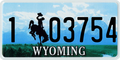 WY license plate 103754