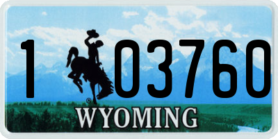 WY license plate 103760