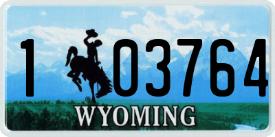 WY license plate 103764