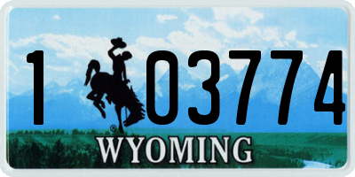 WY license plate 103774