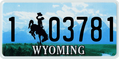 WY license plate 103781