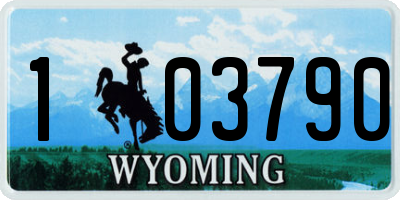 WY license plate 103790