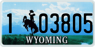 WY license plate 103805