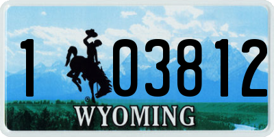 WY license plate 103812