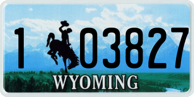 WY license plate 103827