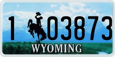 WY license plate 103873