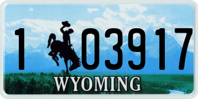WY license plate 103917