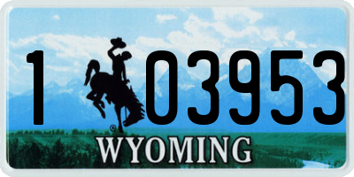 WY license plate 103953