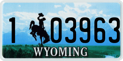 WY license plate 103963
