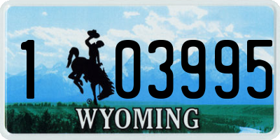 WY license plate 103995