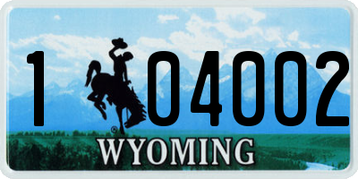 WY license plate 104002
