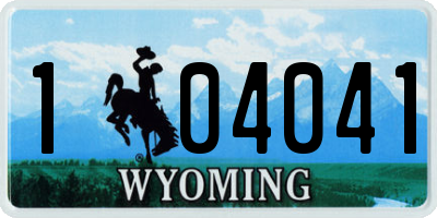 WY license plate 104041