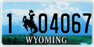 WY license plate 104067
