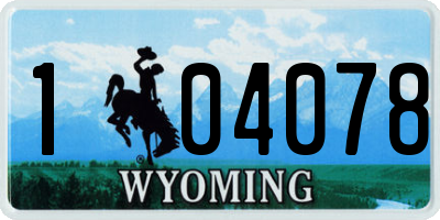 WY license plate 104078