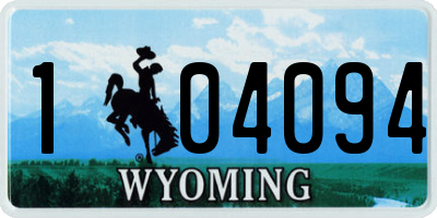 WY license plate 104094