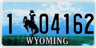 WY license plate 104162