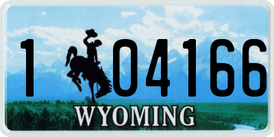 WY license plate 104166