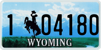 WY license plate 104180