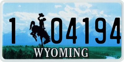 WY license plate 104194