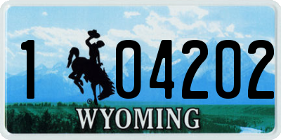 WY license plate 104202
