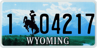 WY license plate 104217