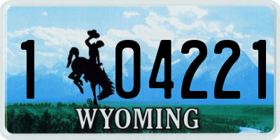WY license plate 104221