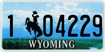 WY license plate 104229