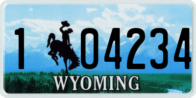 WY license plate 104234