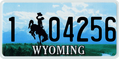 WY license plate 104256