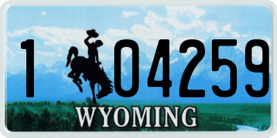 WY license plate 104259