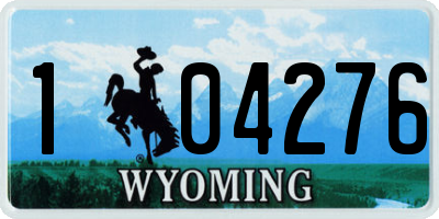 WY license plate 104276