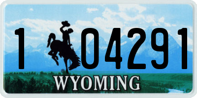 WY license plate 104291