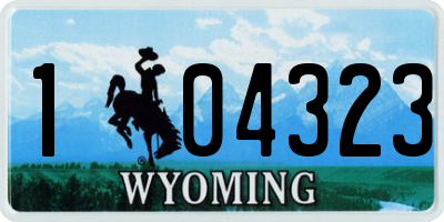 WY license plate 104323
