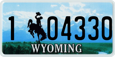 WY license plate 104330