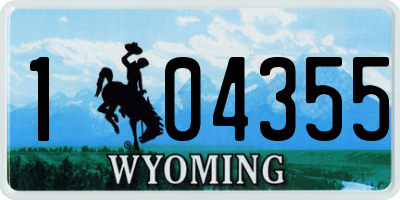 WY license plate 104355