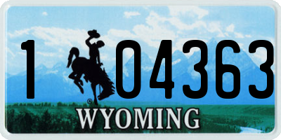 WY license plate 104363