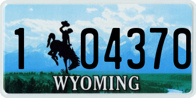 WY license plate 104370