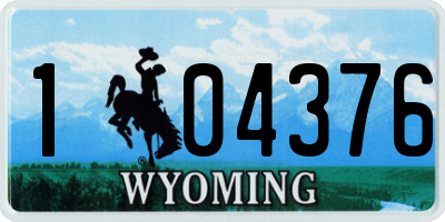 WY license plate 104376