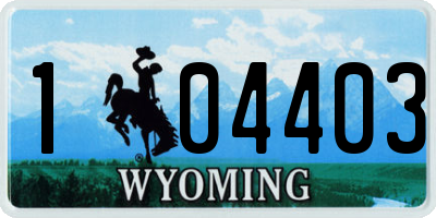 WY license plate 104403