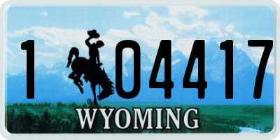 WY license plate 104417