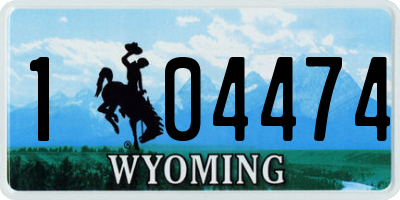 WY license plate 104474